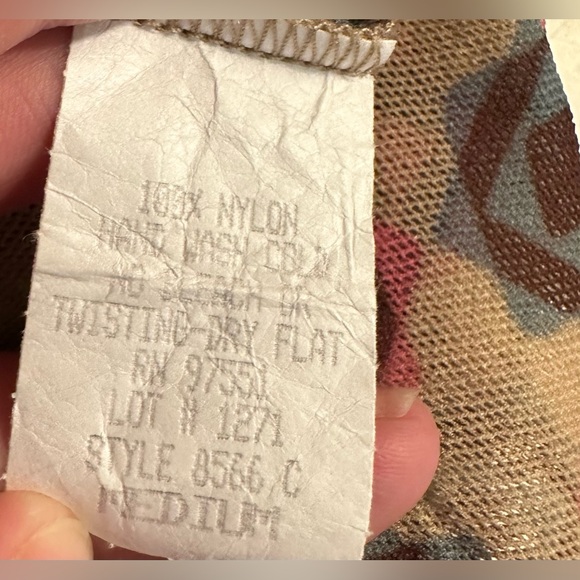 Vintage SWEET PEA Mesh Top Shirt Geo Polka Dot Blouse Y2K Blue Pink Tan Scoop - Picture 7 of 8